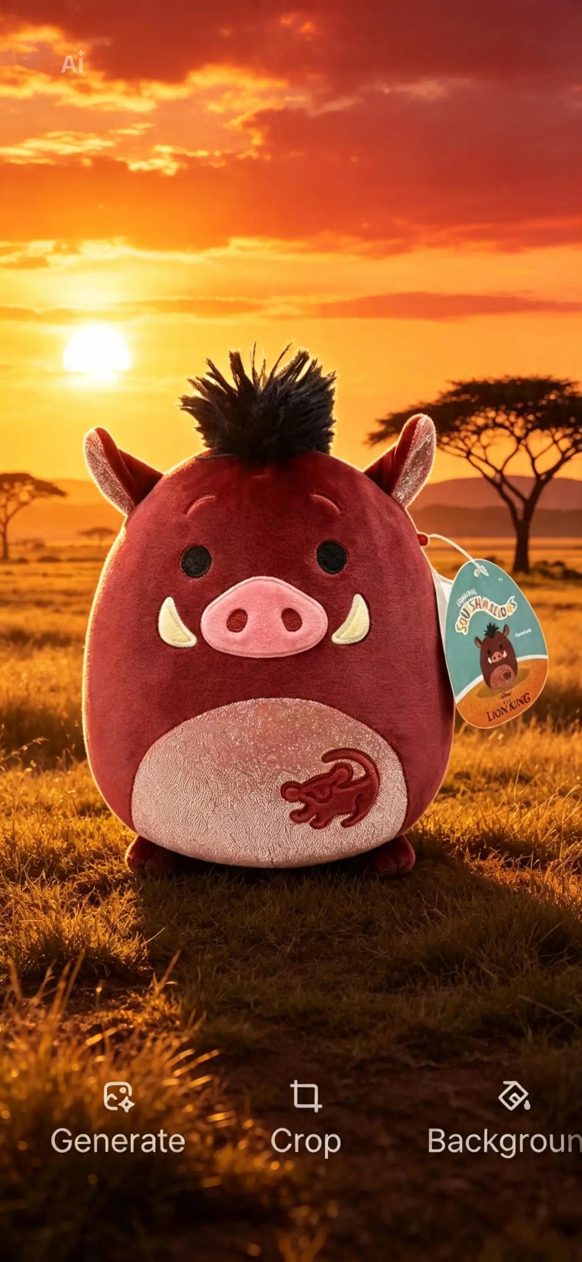 Disney Lion King 30th Anniversary Pumbaa Squishmallow plush.