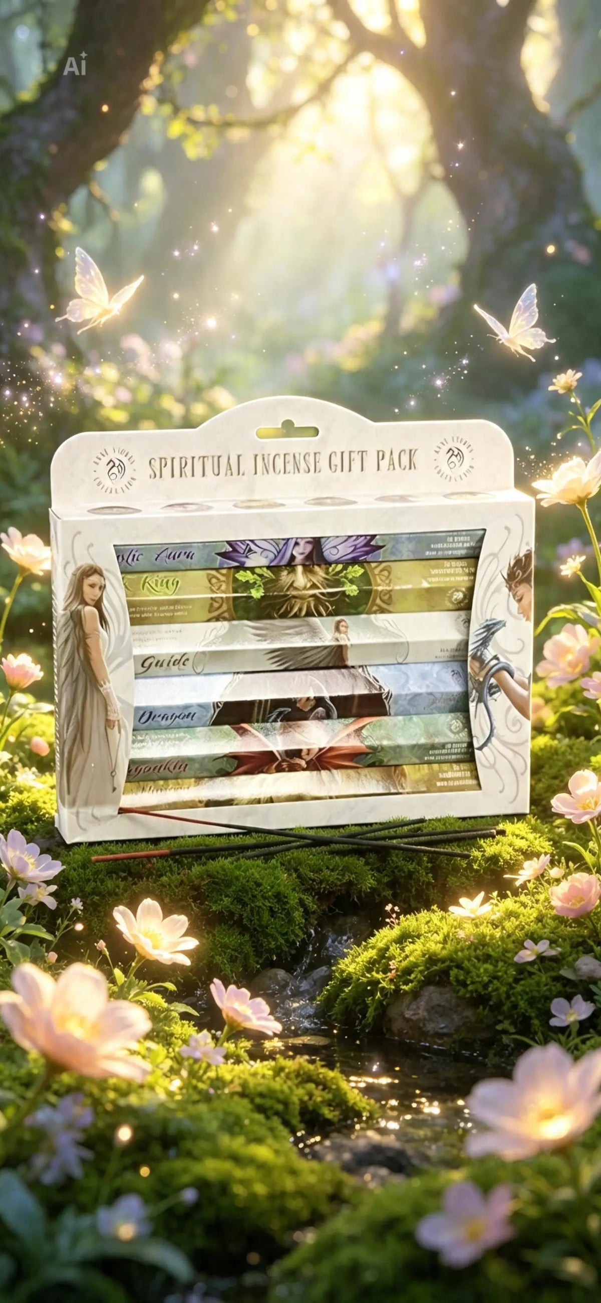 This Spiritual Incense Gift Pack features fantasy artwork by Anne Stokes on each tube.