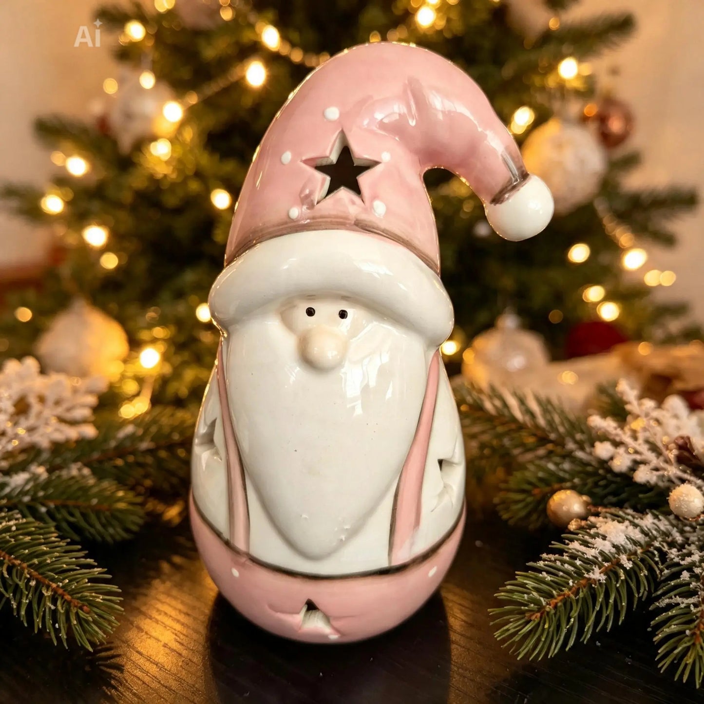 Pastel Pink LED Santa