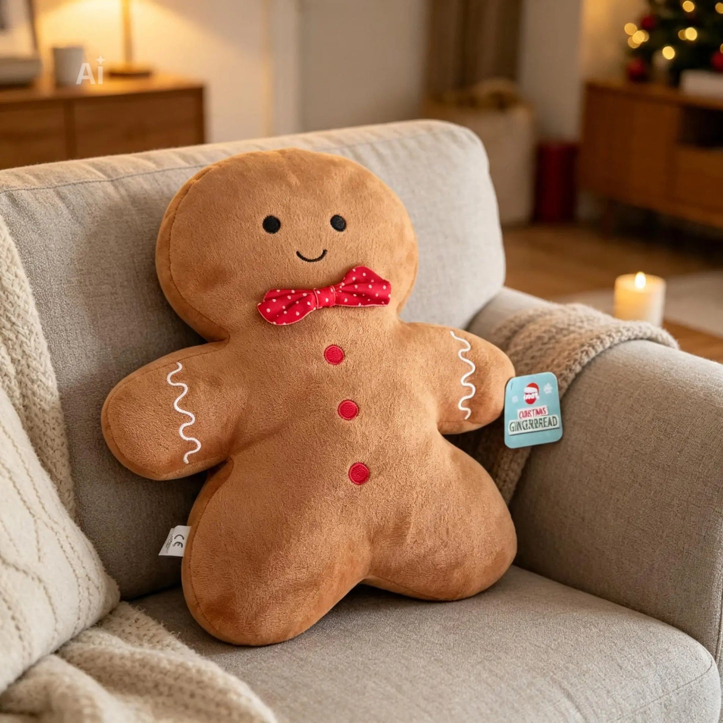 Gingerbread plush cushion