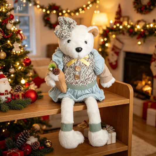 Plush Polar Bear With hanging legs, 2 designs to choose