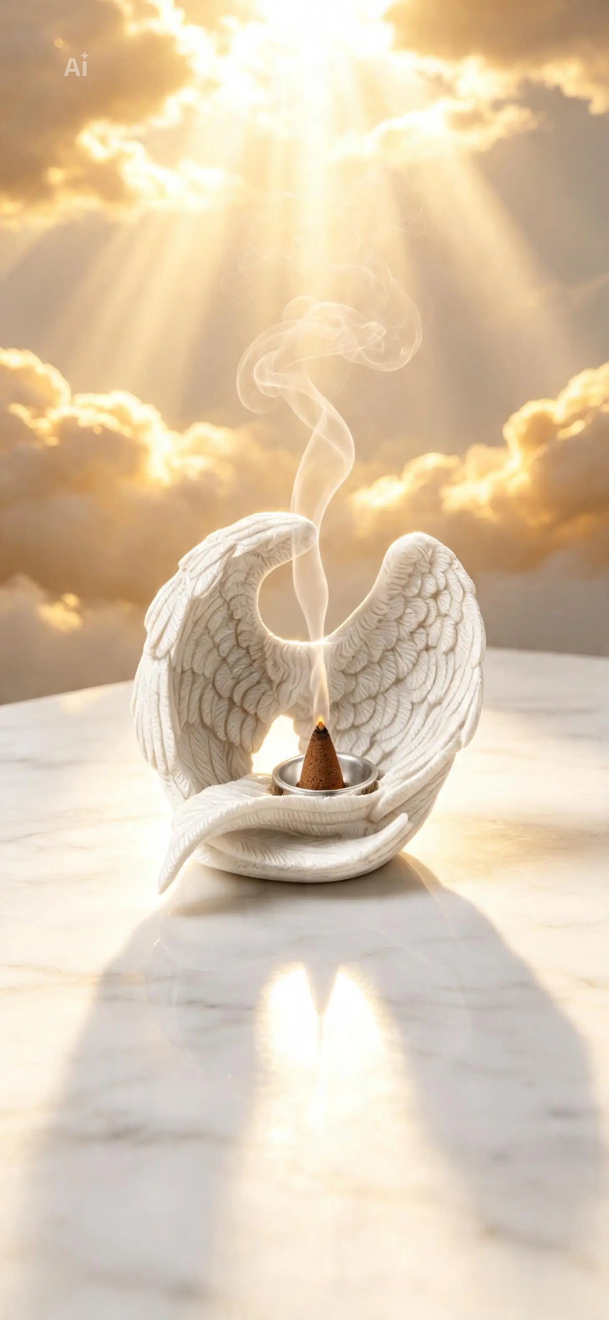 Angel wings incense cone burner
