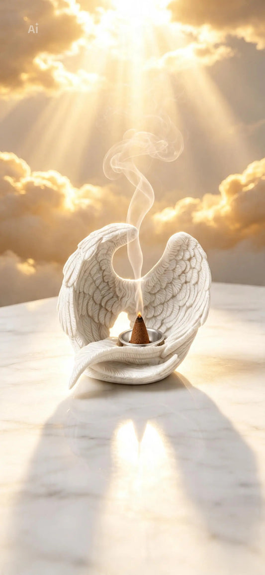 Angel wings incense cone burner