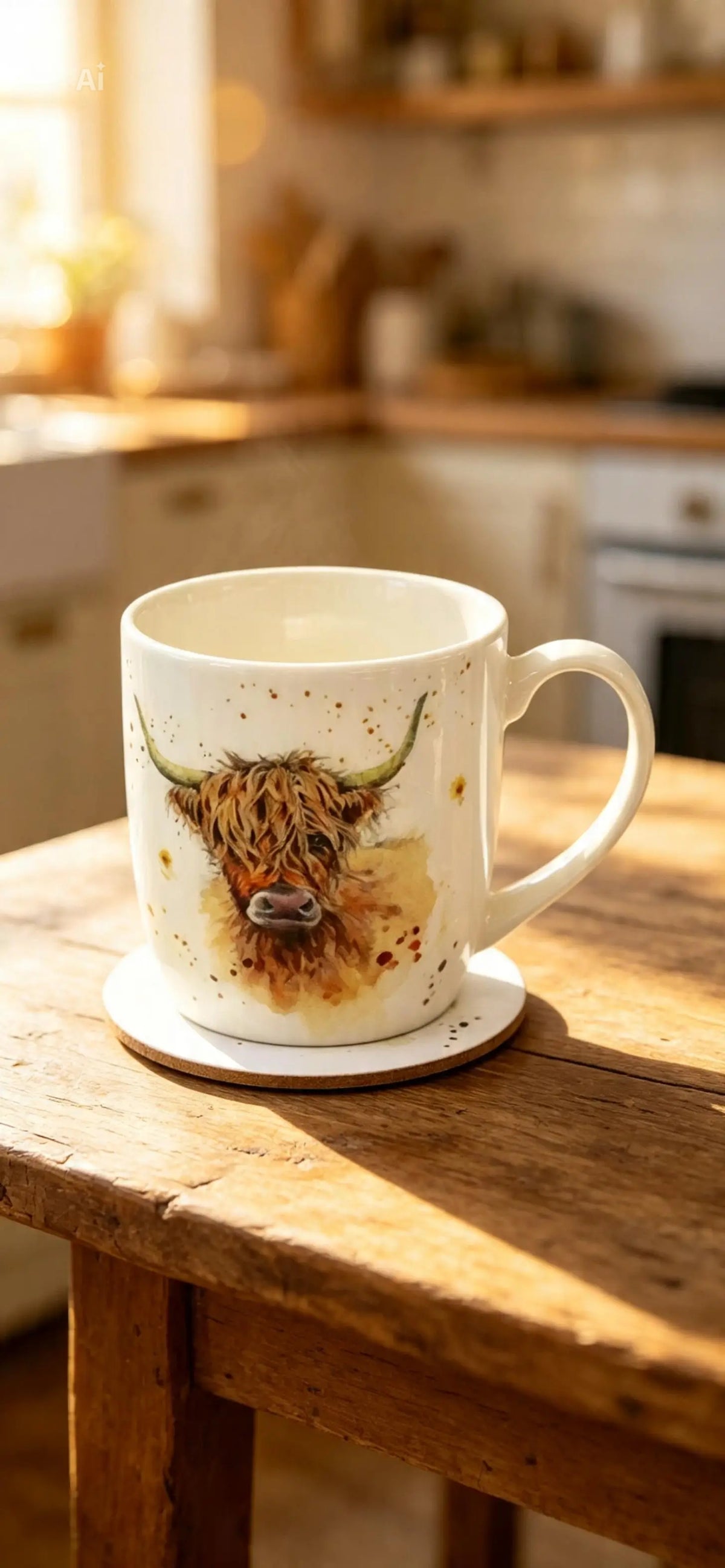 Highland Cow Mug & Coaster gift set