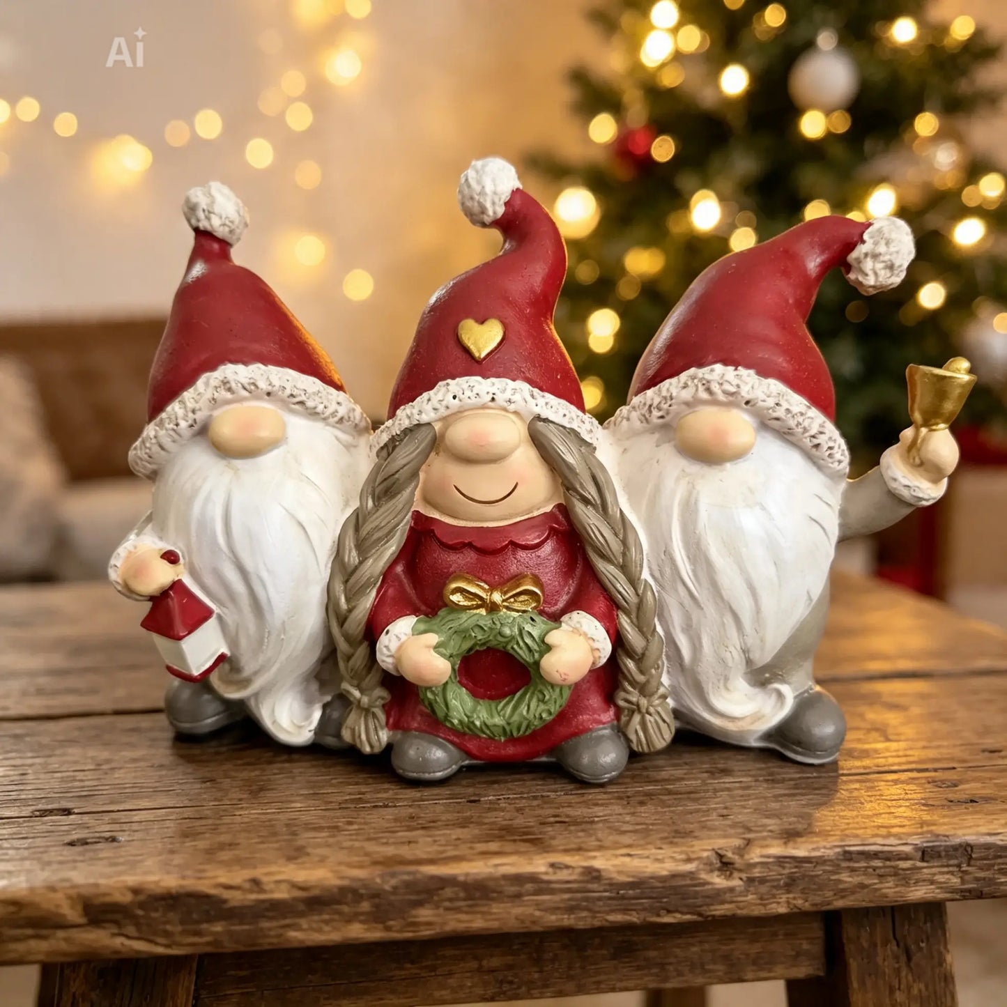Christmas Santa Gonk Family Statue