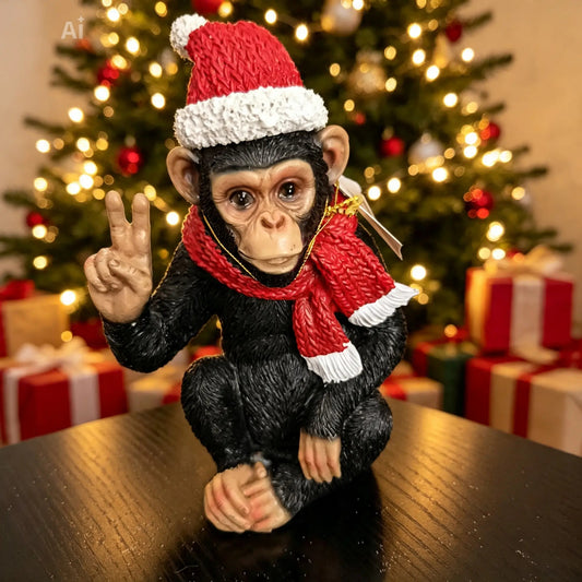 Festive monkey peace sign