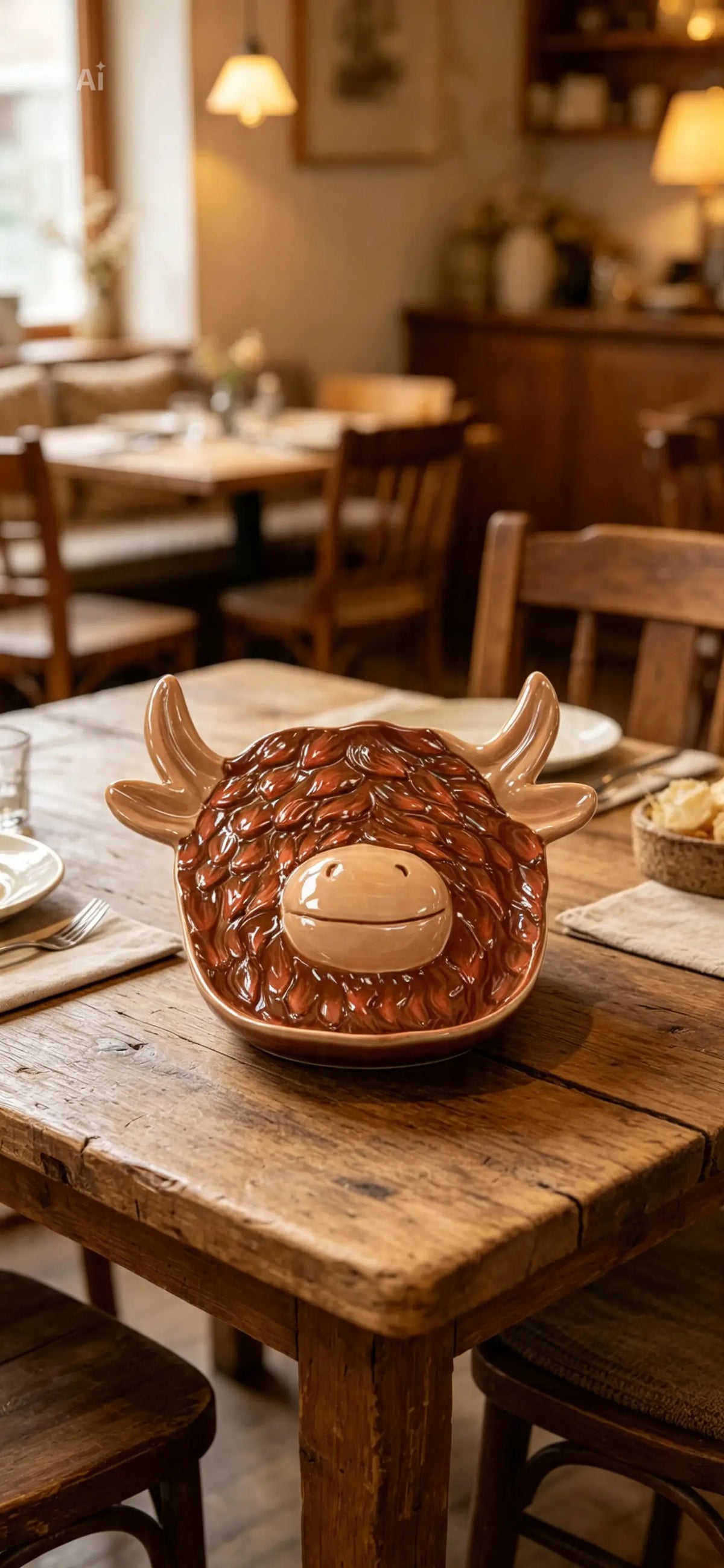 Highland Cow dish  17cm - Cutlery and Tableware Stylish
