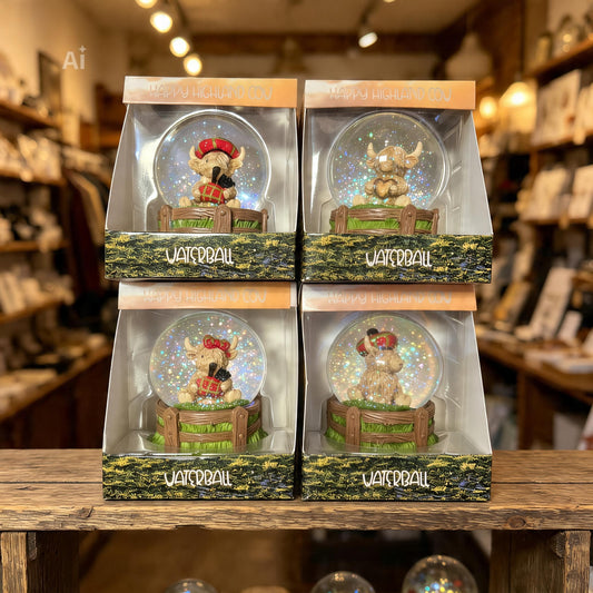 Happy Highland Cow Waterball in various designs