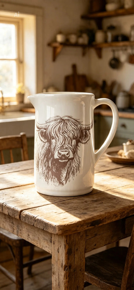 Large Highland Cow Jug