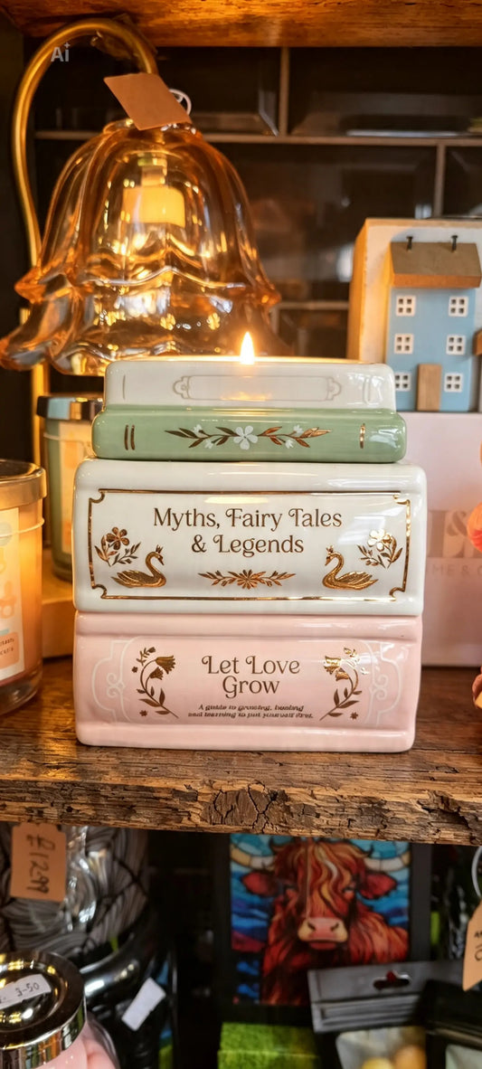 Book Stack Ceramic oil and wax burner