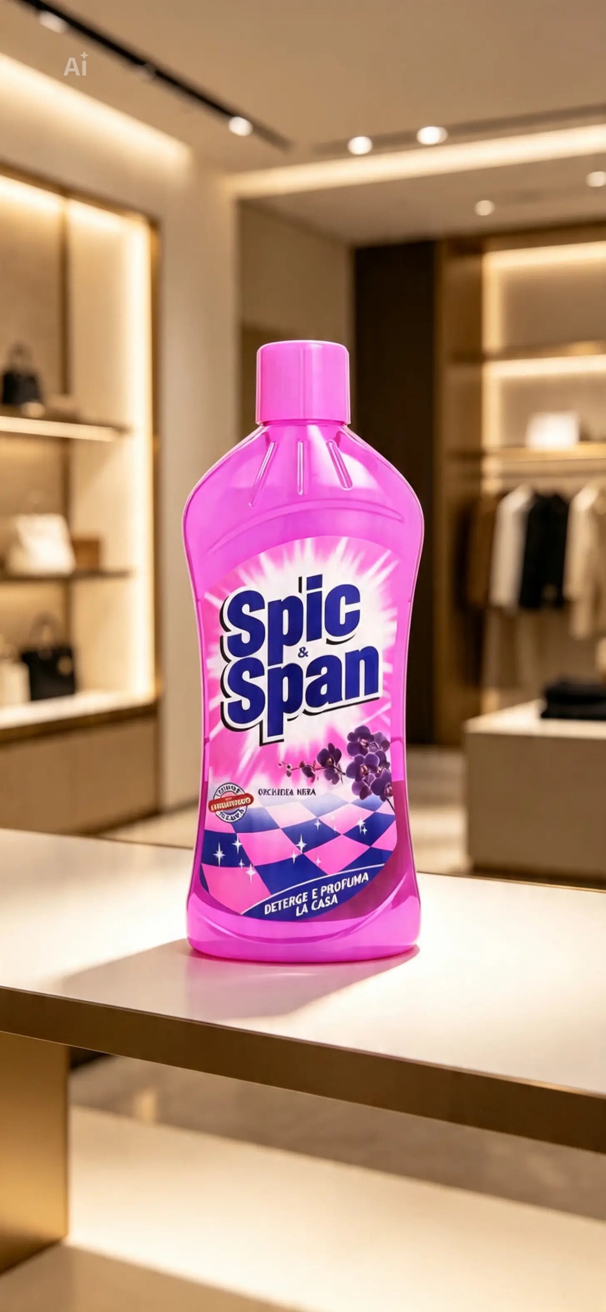 Spic & Span Orchidea Nera Floor Fluid 1L - Household Cleaning Agent with Orchidea Nera Scent Cleaner