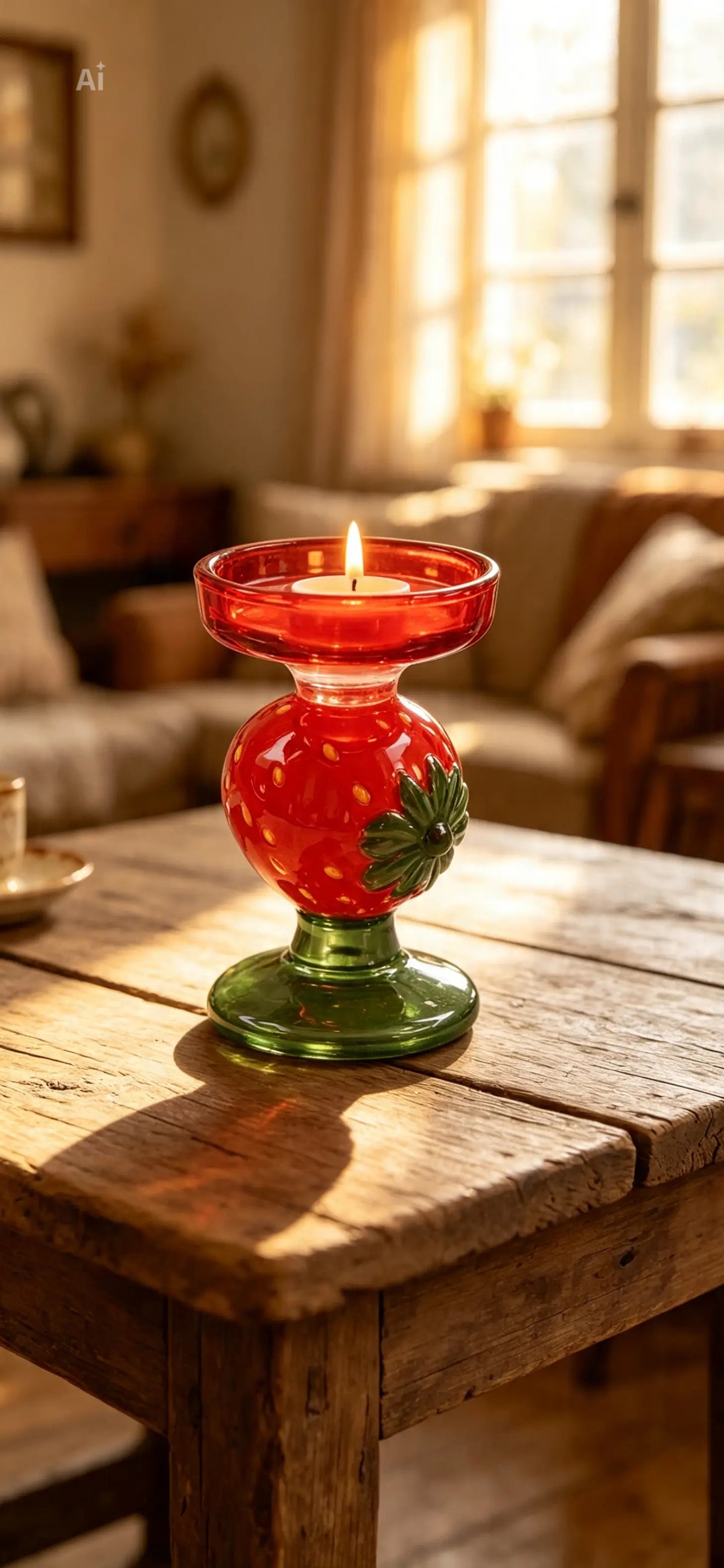 Small Strawberry Candlestick - Festive Home Decor - Ornaments Gift