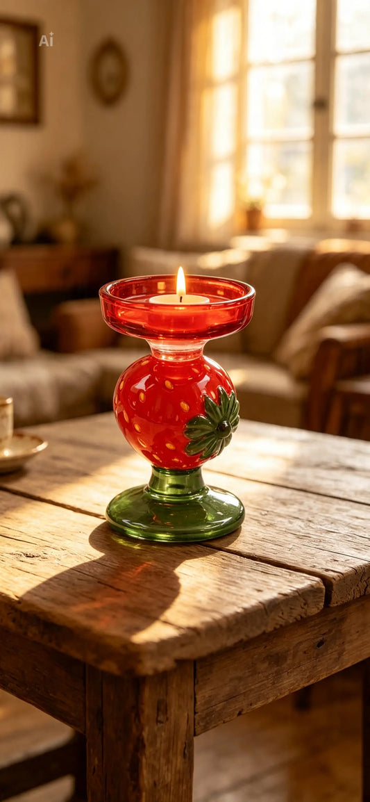 Small Strawberry Candlestick - Festive Home Decor - Ornaments Gift