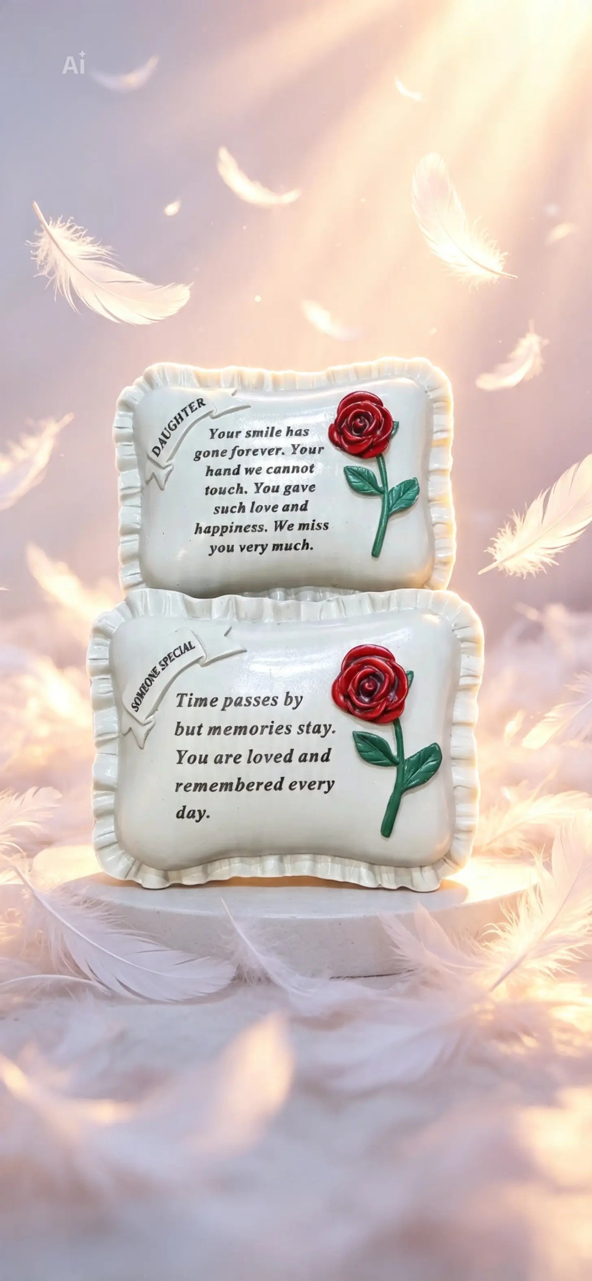 Pillow Shaped Memorial Stone, 2 options