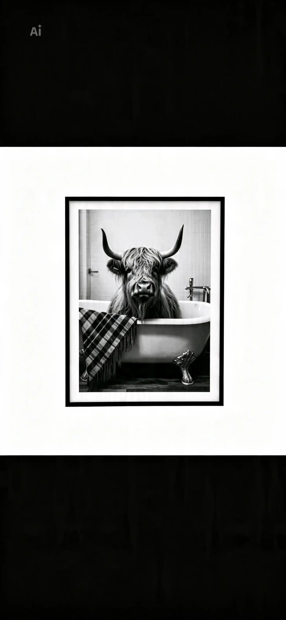 Highland Cow Framed wall art Canvas