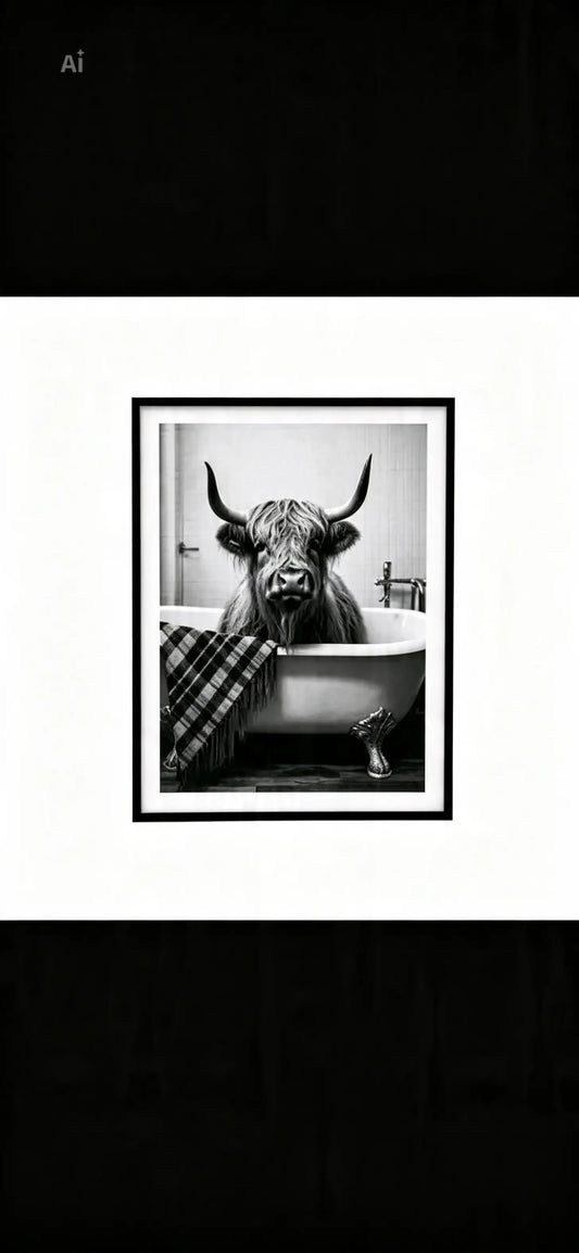 Highland Cow Framed wall art Canvas