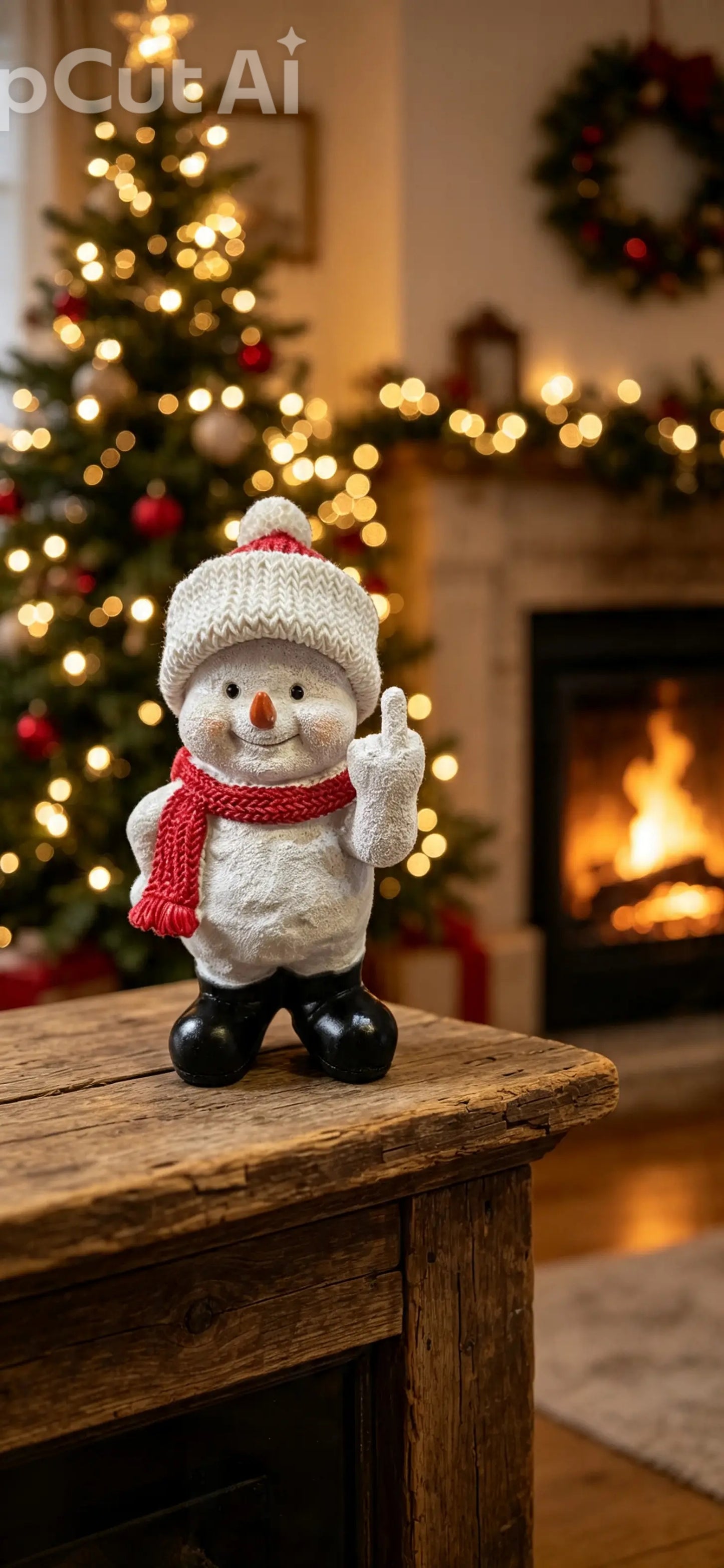 Christmas snowman Behaving  Badly 16cm Statue