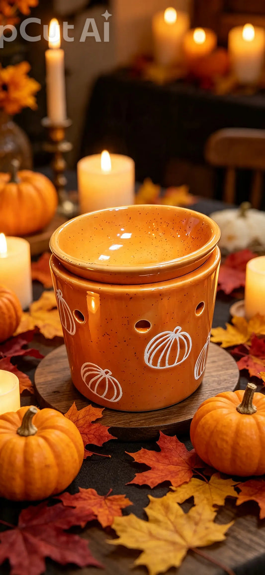 Pumpkin Print Ceramic Wax Melt Burner
