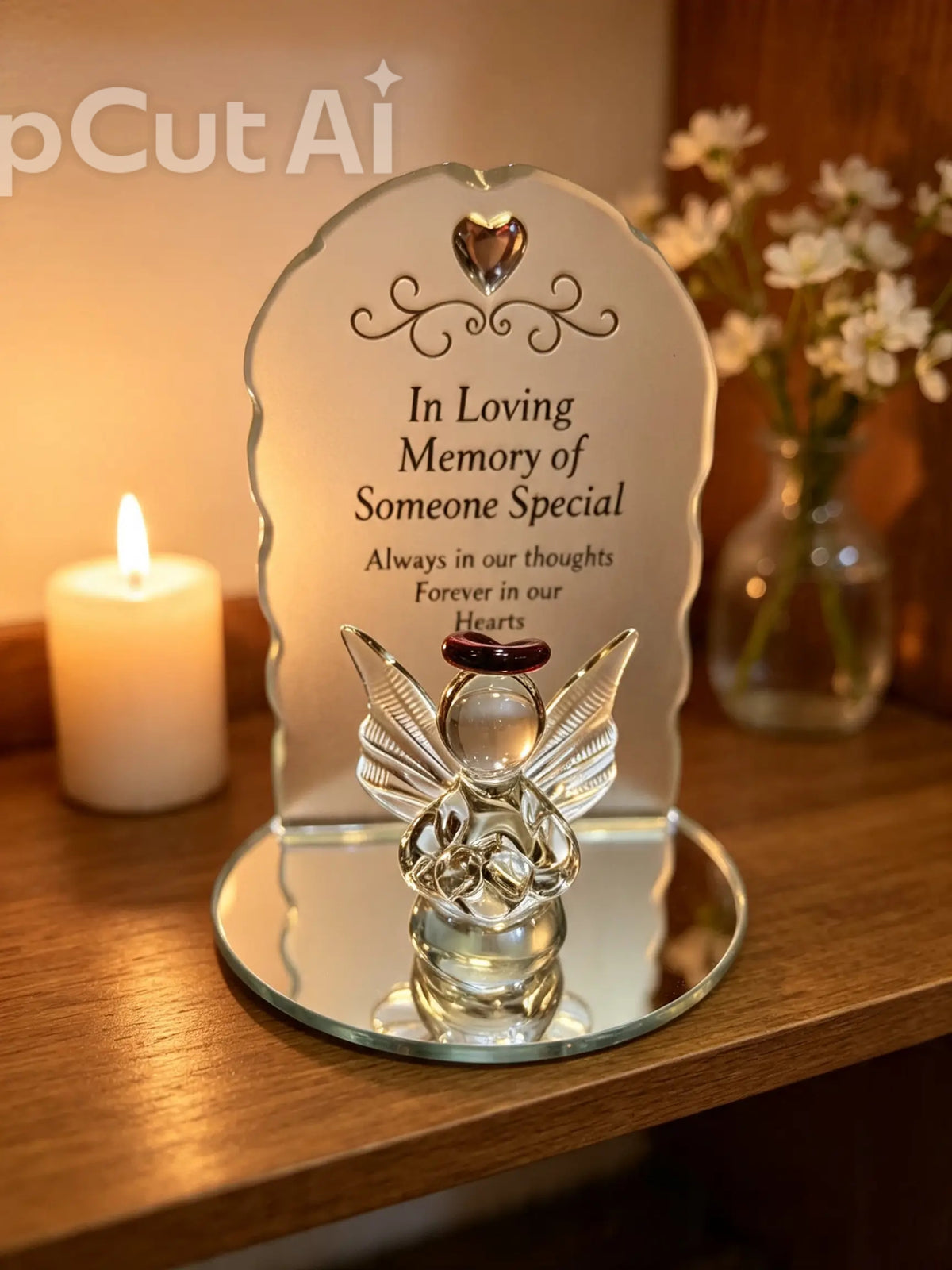 Thoughts of You Memorial Glass Plaque, 4 options