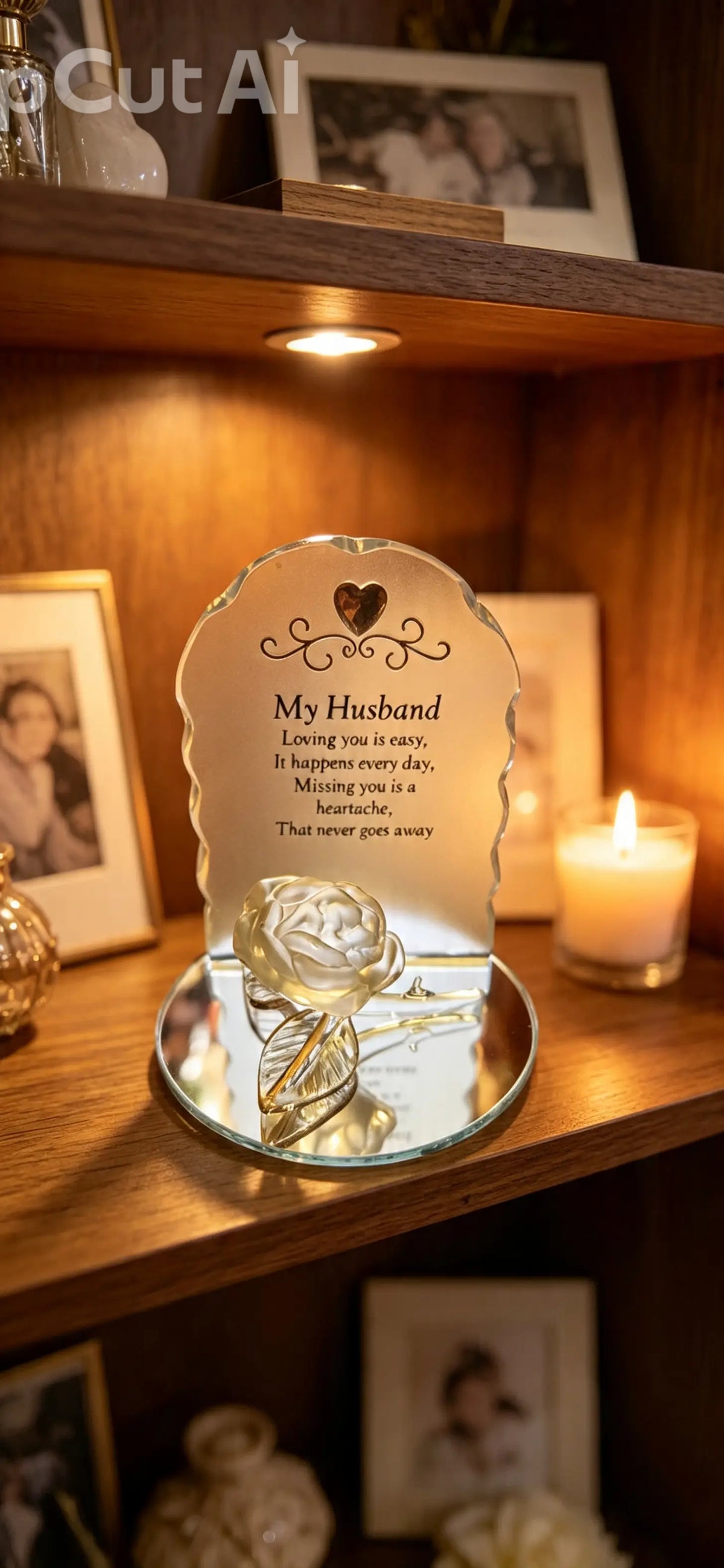Thoughts of You Memorial Glass Plaque, 4 options