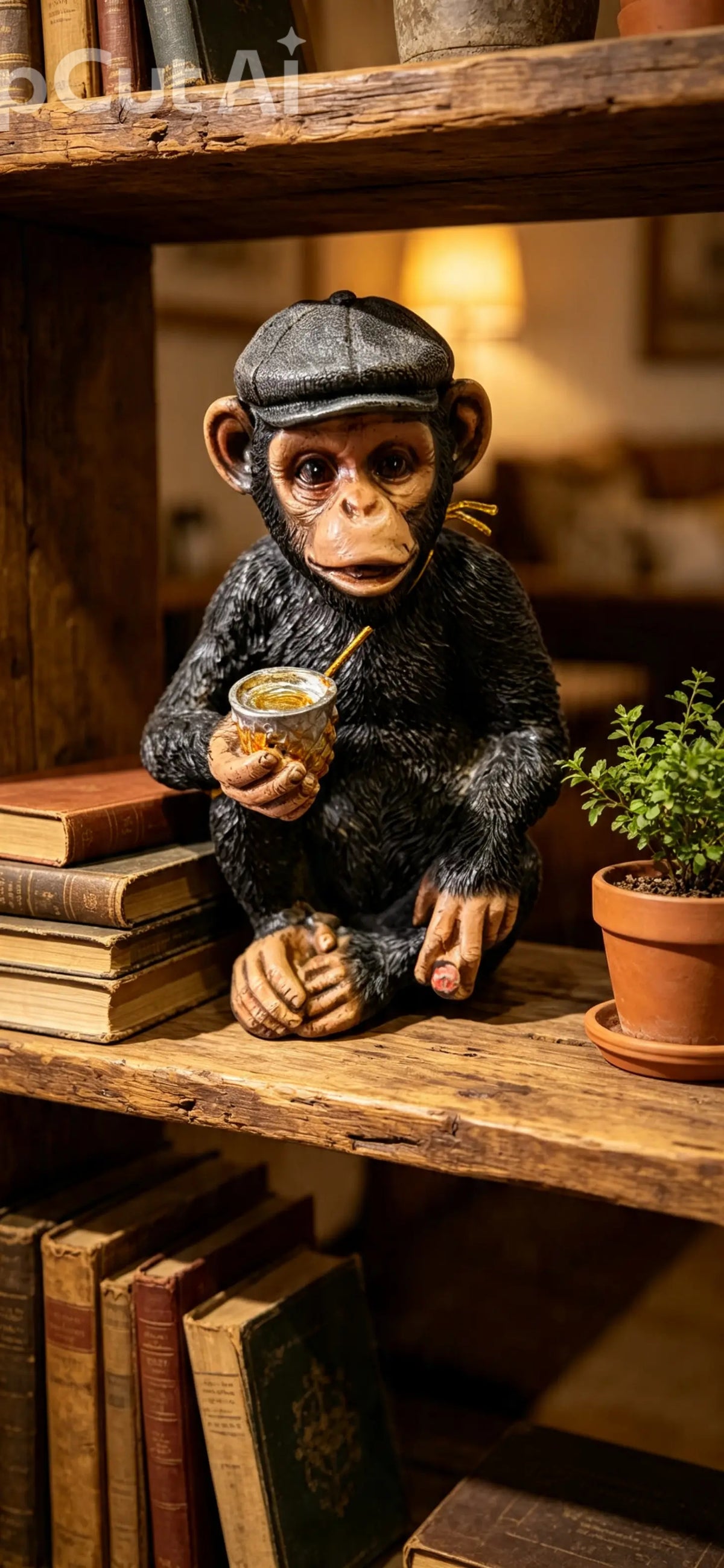 Cheeky Monkey Flat Cap and Cup