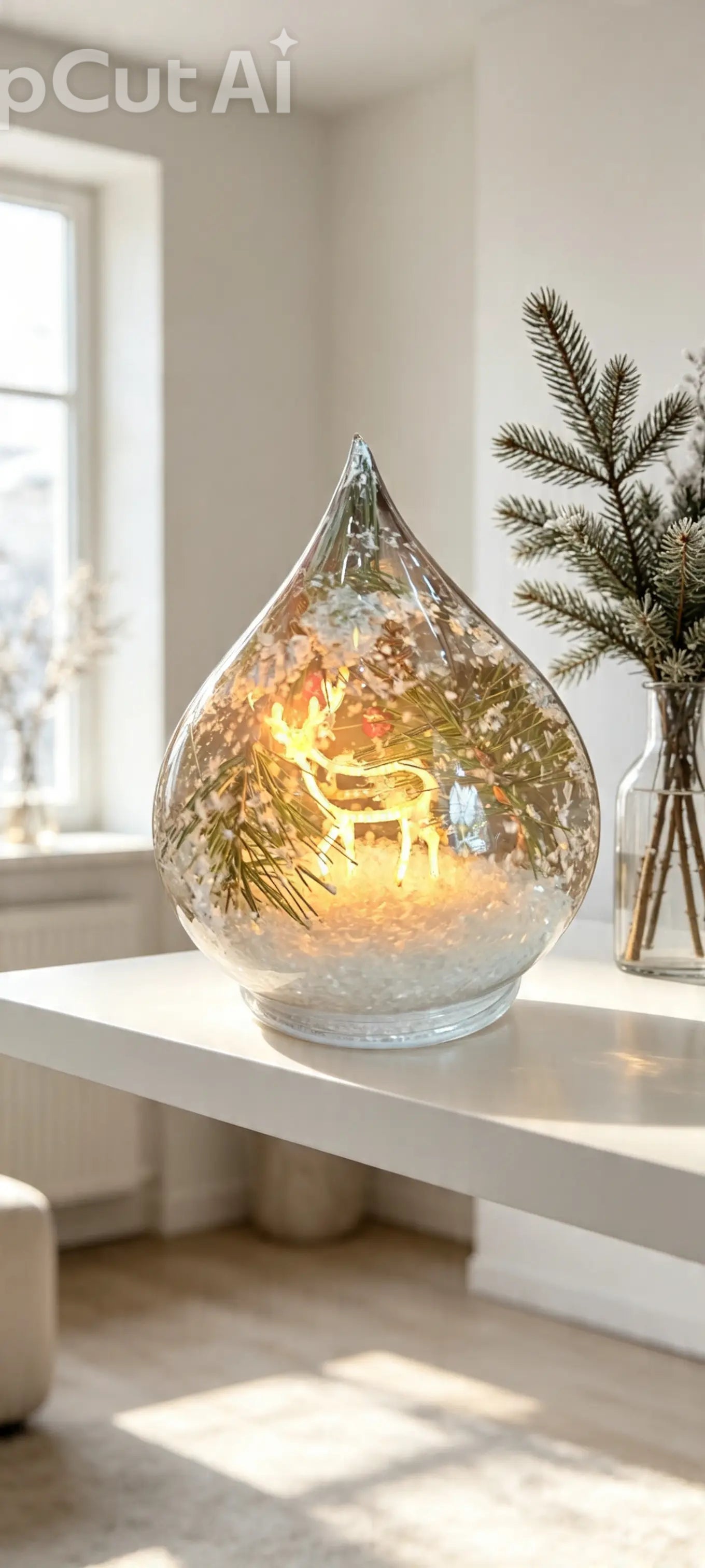 Frosty Christmas LED Teardrop Reindeer small