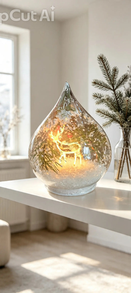 Frosty Christmas LED Teardrop Reindeer small