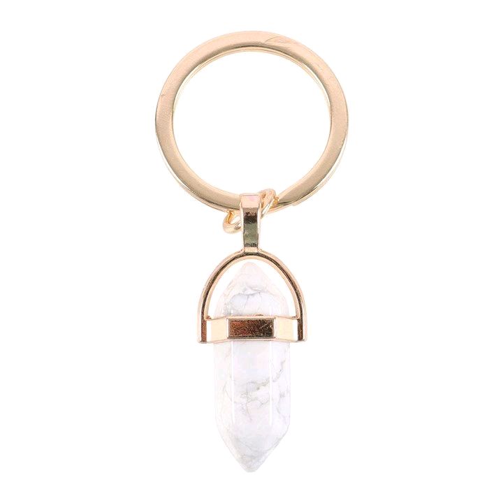 Crystal Stone on Gold colour Keyring