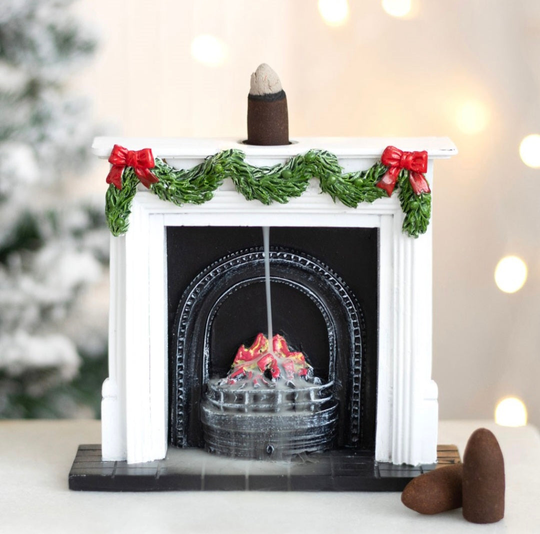 Christmas Fireplace Backflow Incense Burner