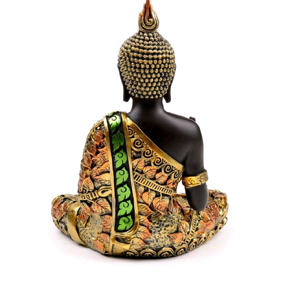 Black & Orange Gold Thai Buddha Mediation Decor Ornaments for Home Religious