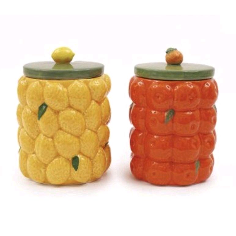 2/A Lemon/Orange Jar with Lid, 13cm - Cutlery and Tableware Gift Kitchen