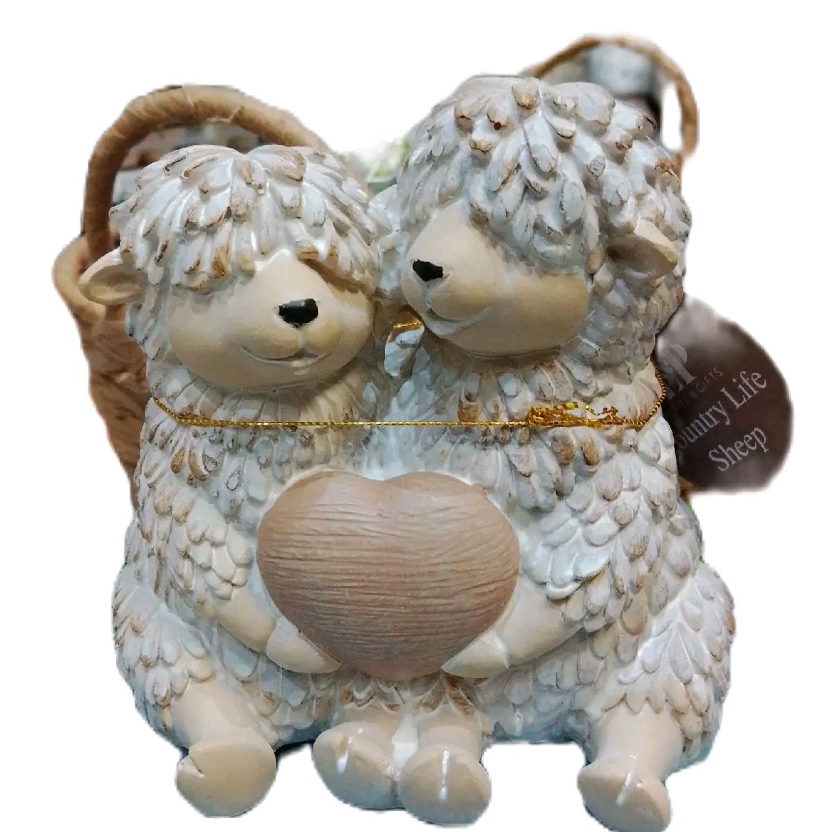 Country Life Shaggy Sheep Statues, Set of 2 Designs for Home Decor