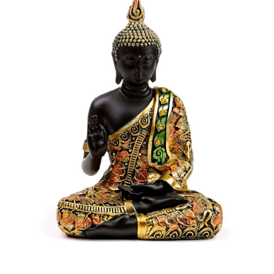 Black & Orange Gold Thai Buddha Mediation Decor Ornaments for Home Religious