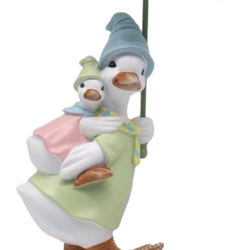 Rainy Duck With Baby duck  Figurine  home decor statue ornament Gift