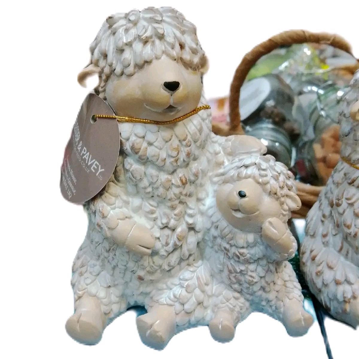 Country Life Shaggy Sheep Statues, Set of 2 Designs for Home Decor