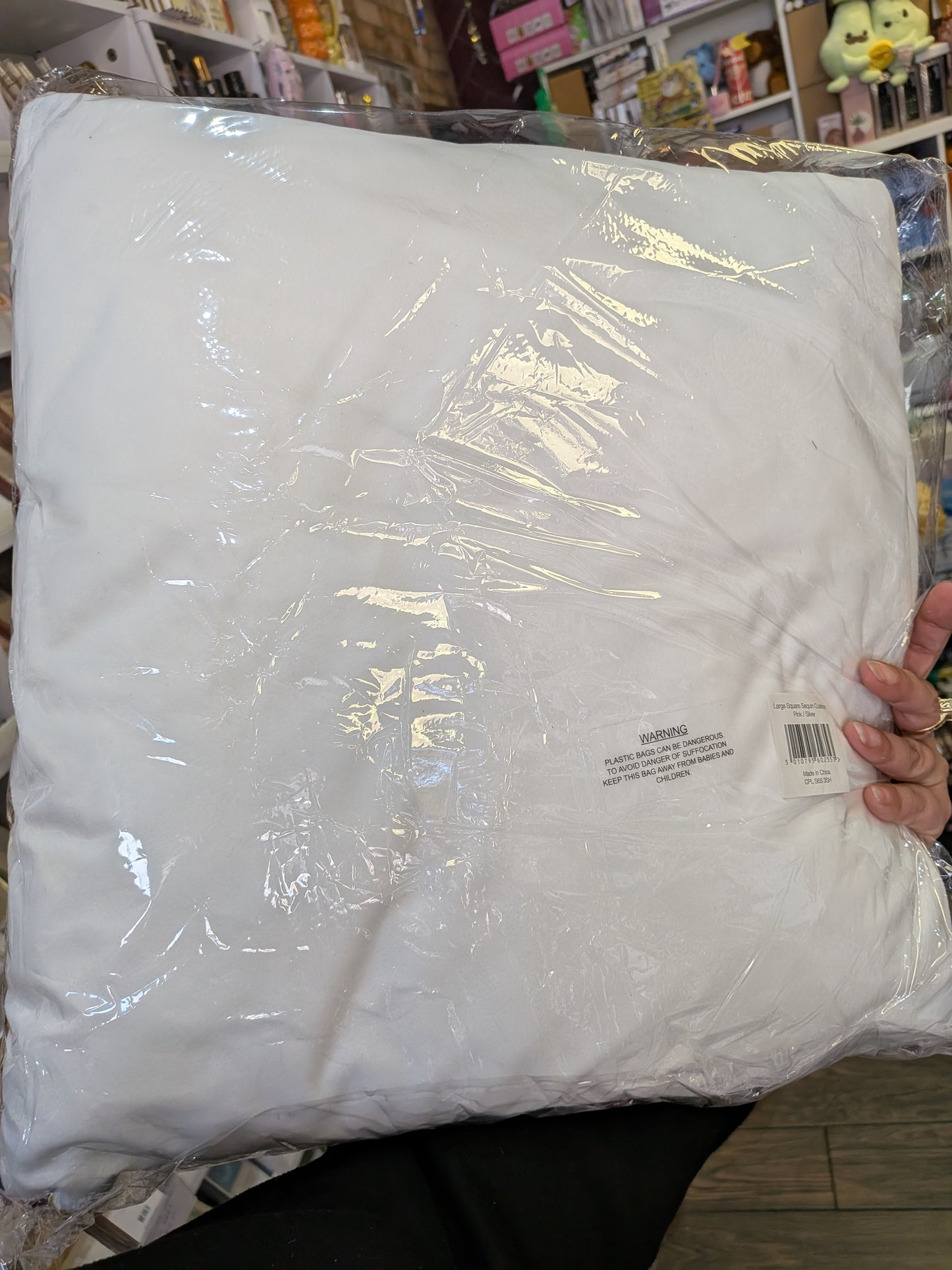 Square sequin two tone cushion