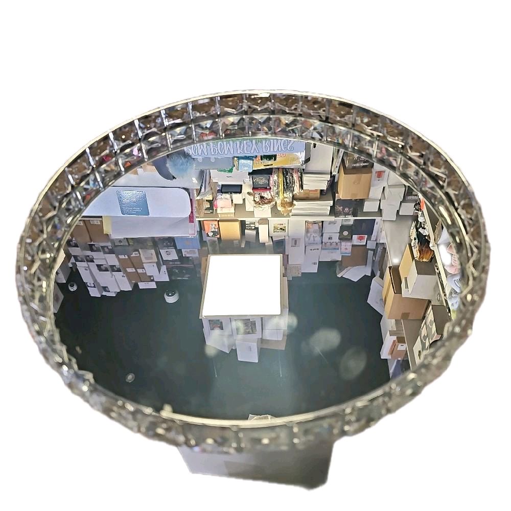 Decorative Round Mirror Tray 31cm Storage Cosmetics Organiser Glass