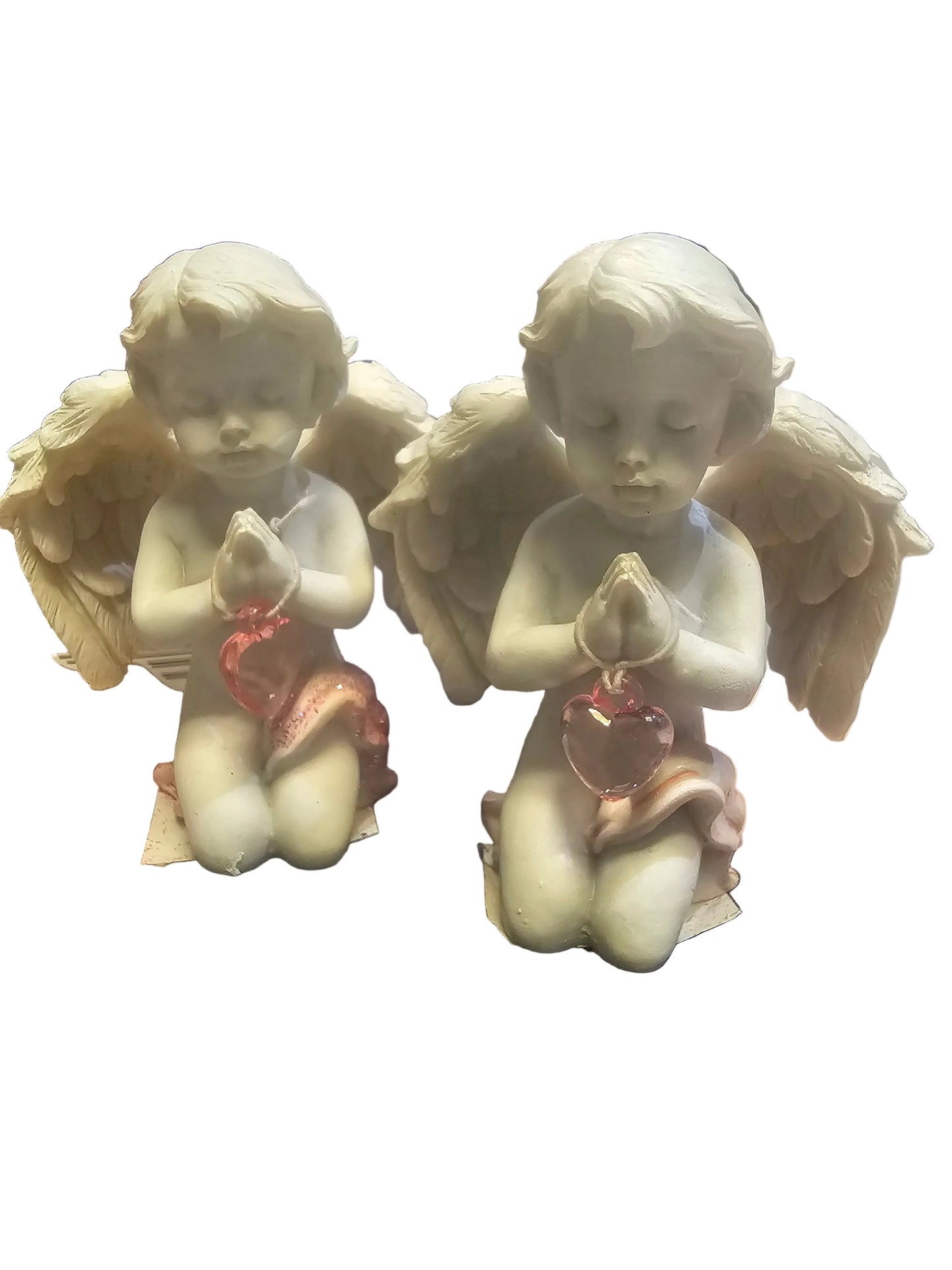 Cherub with pink crystal heart