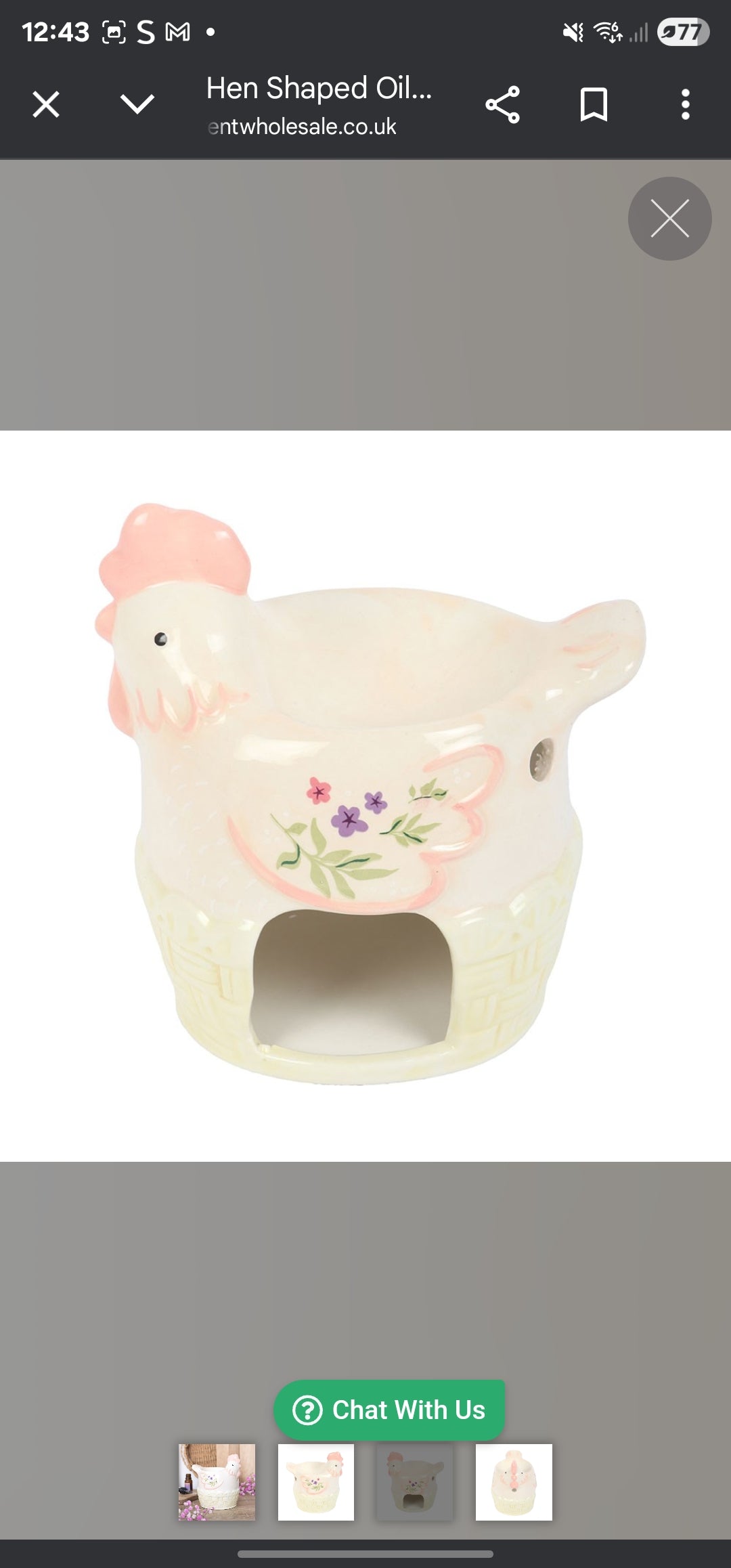 Hen Shaped Ceramic Oil/Wax Burner
