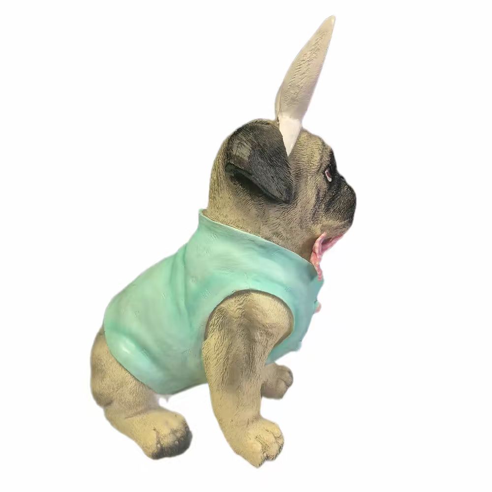 Pug Dog Resin Ornament with Bunny Ears