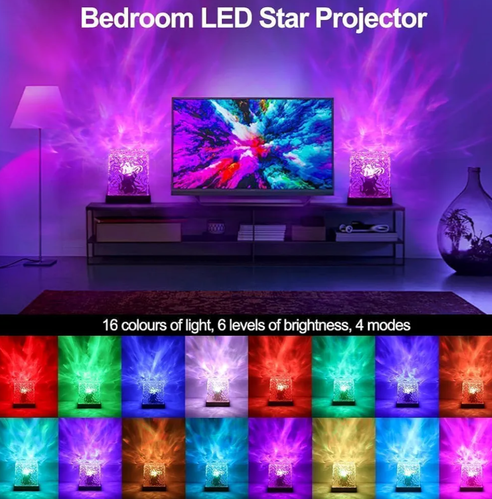Dynamic Water Ripple / Aurora Borealis Night Light Projector