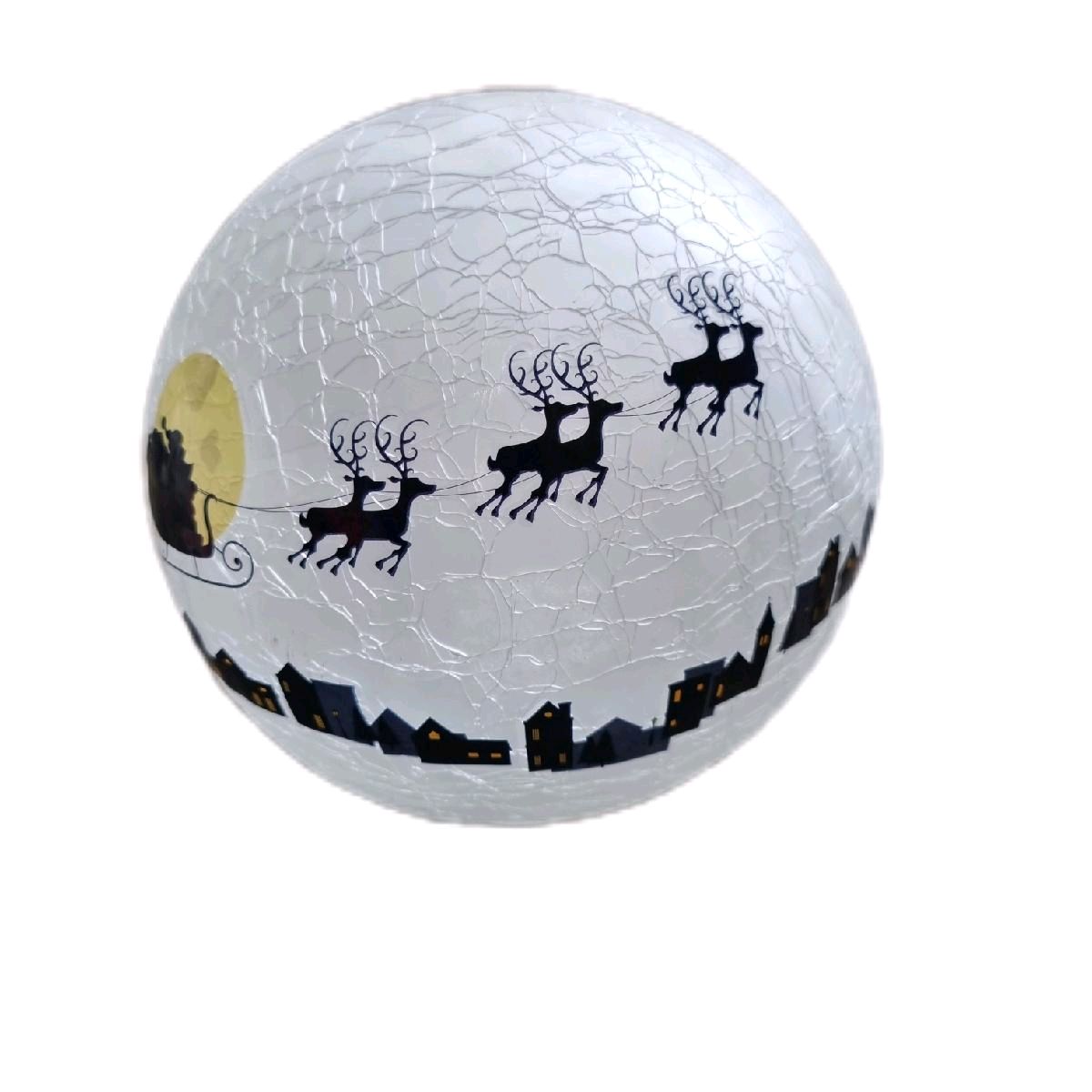 15cm Light up Christmas Crackle Balls -2 designs Decoration