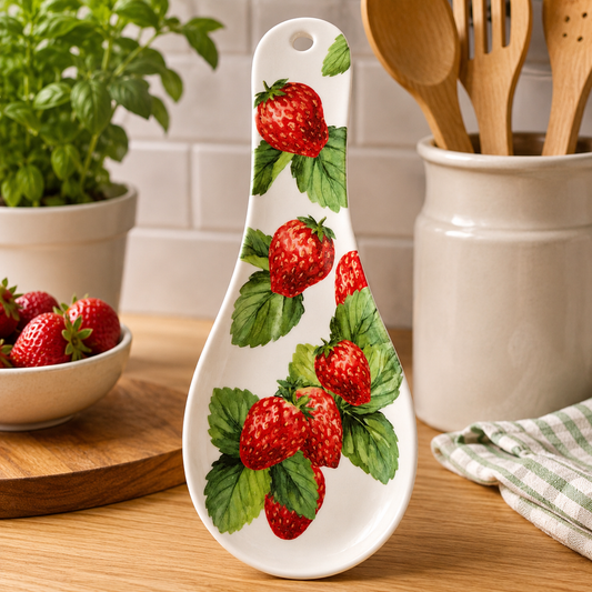 Strawberry spoon rest