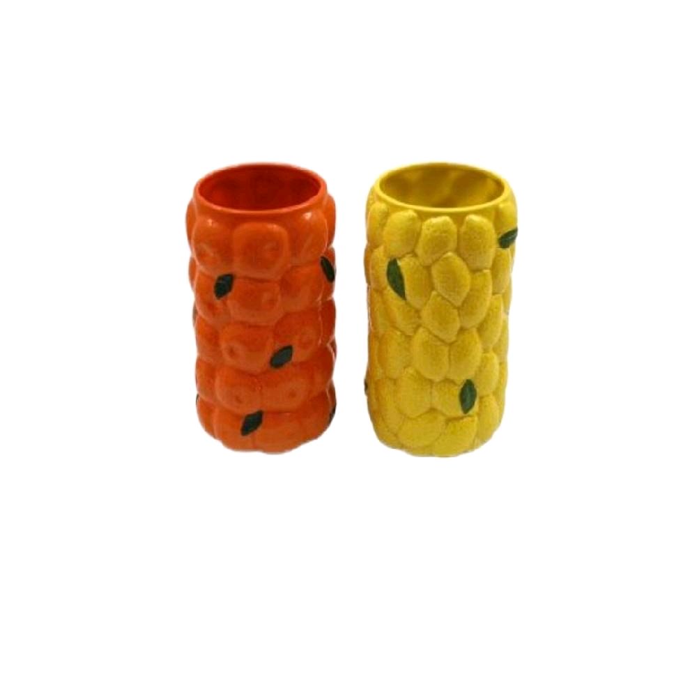 2A Citrus Vase Decor 18cm - Stylish Centrepiece for Home Ornaments Decorative Room