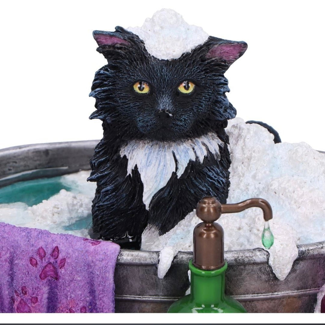 Black Cat Bath Time Figurine by Lisa Parker 13.5cm