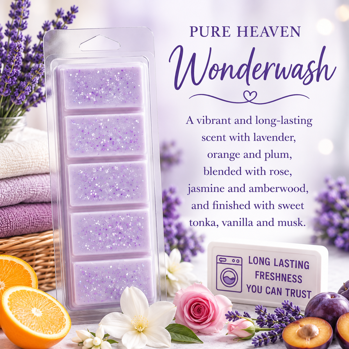 Wax Melt Bars,  Fresh and clean   50g