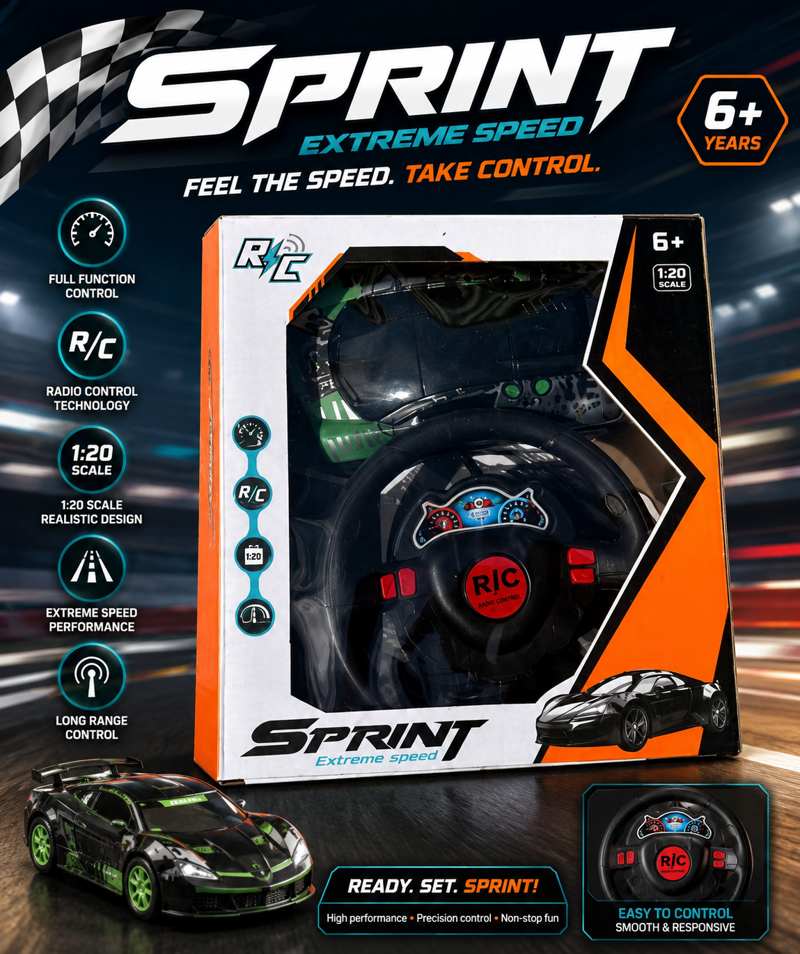 Sprint Extreme Speed car, intended for ages 6 and up