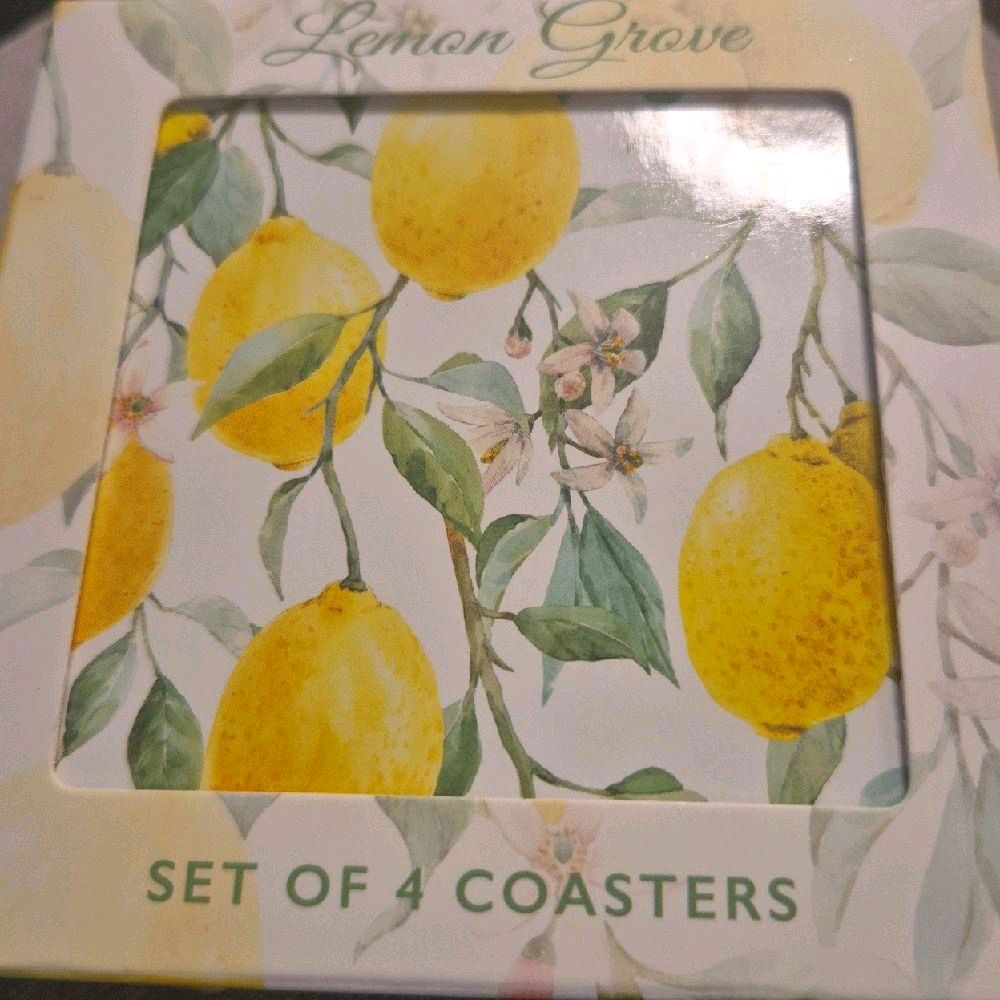 Lemon Grove Coasters Set of 4 - Perfect for Your Kitchen Tableware