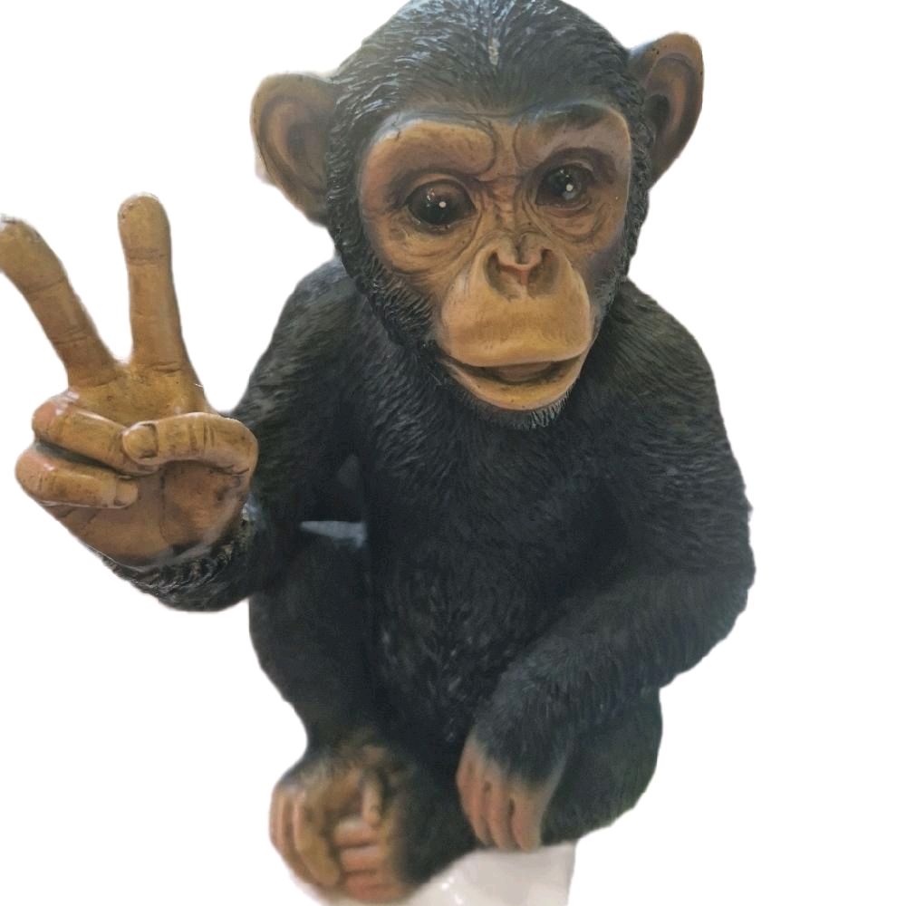 Peace Out Cheeky Monkey Figurine for Home Decor and Gift Ornaments Nature Friend