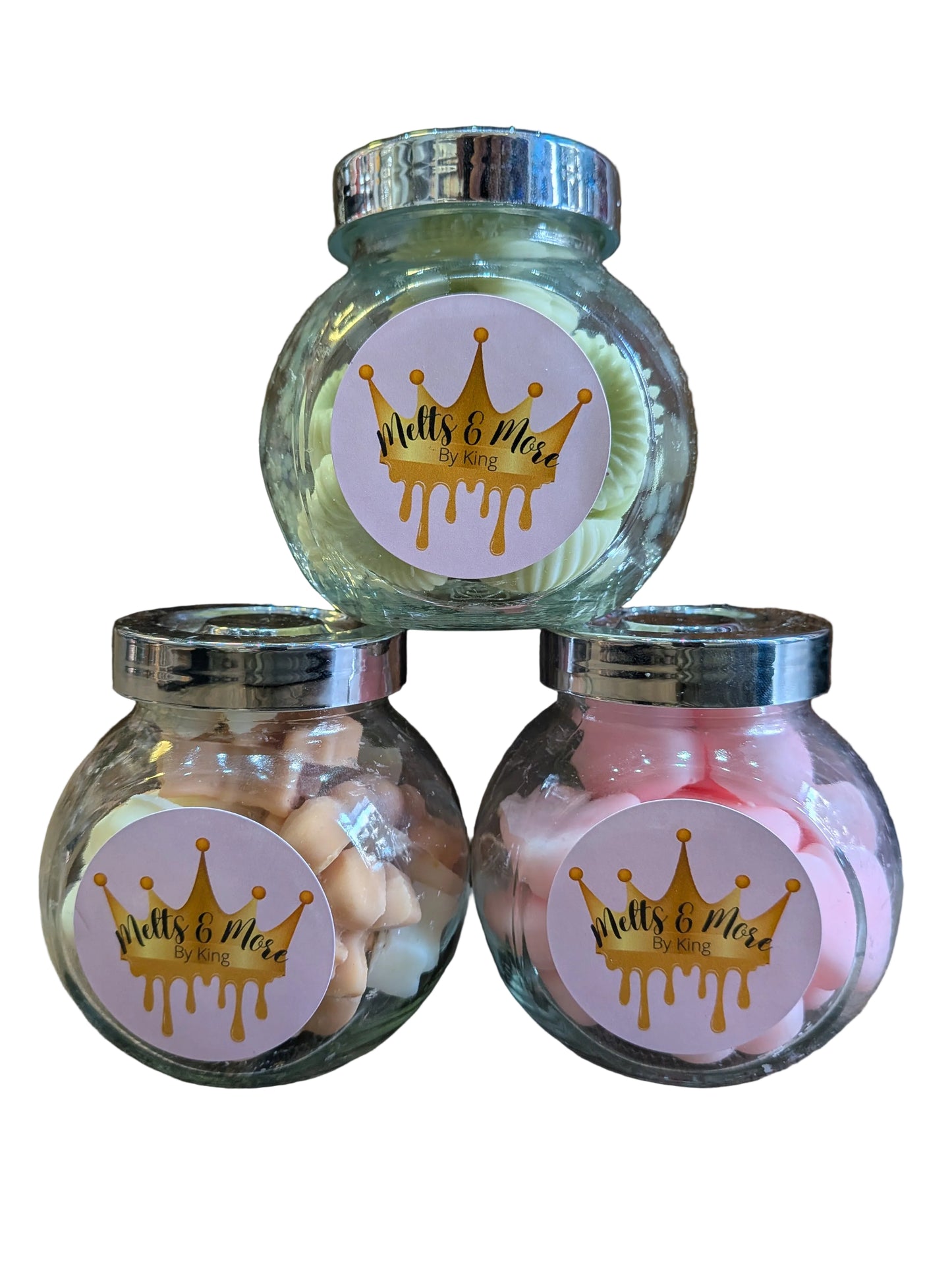 Wax Melt Shapes in reusable glass jars
